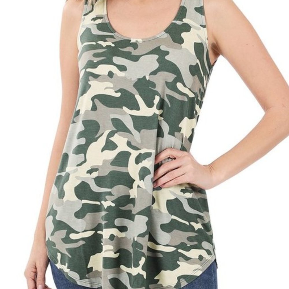 💥GREEN CAMO LOOSE FIT TANK TOP💥